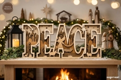 Multilayer Peace Nativity Scene Laser Cut | Glowforge | SVG Product Image 1