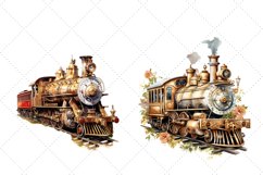 Vintage Train Sublimation Clipart Bundle | Watercolor Train Product Image 6