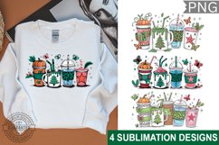 Christmas PNG, Christmas Coffee Sublimation Designs Product Image 1