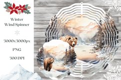 Winter Wind Spinner Template, Winter Bear Wind Spinner PNG Product Image 1