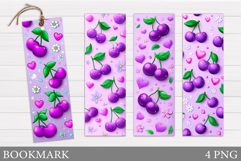 Cherry Bookmark Design. Cherries Bookmark Sublimation Product Image 1