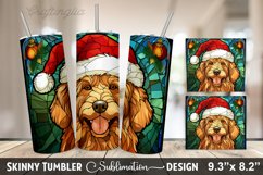 Stained Glass Christmas Dog Wrap - Stained Glass Tumbler Product Image 1