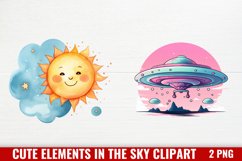 Cute Elements In The Sky And Space Clipart Product Image 1