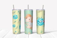 Unicorns sublimation design. Skinny tumbler wrap design. Product Image 6