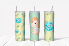 Unicorns sublimation design. Skinny tumbler wrap design. Product Image 6