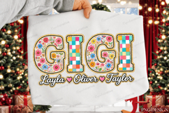 Glitter Nana Gigi Mimi Floral PNG Bundle nana png, gigi png Product Image 6