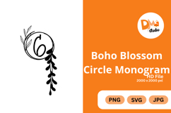 Boho Blossom Circle Monogram - Floral Bohemian Letter Frames Product Image 1