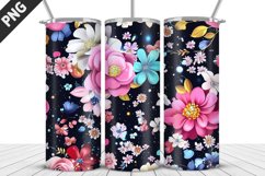 Flowers Tumbler Wrap | Sublimation Design | Tumbler PNG Product Image 1