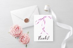 Bows Ribbons Pink Watercolor Clipart Illustration Hand Drawn Product Image 5