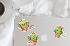 Funny Quotes Cactus Stickers Set - PNG Product Image 6