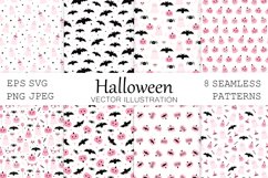 Cute Pink Halloween pattern. Pink pumpkin pattern.Cute Ghost Product Image 1