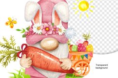 Watercolor Easter gnome with ears and carrot, Easter Gnome Product Image 6