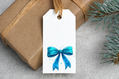 Neon Blue Glow Coquette Bow Clipart, neon blue bow Product Image 5