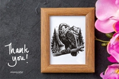 Eagle Silhouette Vector with Forest Landscape Product Image 6