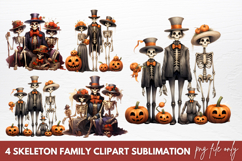 Skeleton Family Clipart Sublimation Product Image 1