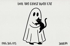 Cute Line Art Doodle Ghost Clipart | Halloween PNG SVG EPS Product Image 1