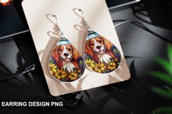Stained Glass Dog flowers Earring Design Product Image 1