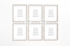 Digital set of 6 8x10 frames, thin wooden frame mockup, PSD Product Image 3