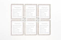 Digital set of 6 8x10 frames, thin wooden frame mockup, PSD Product Image 4