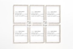 Digital set of 6 8x10 frames, thin wooden frame mockup, PSD Product Image 2
