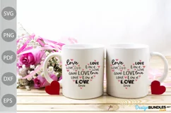 Love Heart For Valentine - Valentine's Day SVG Cut File Product Image 3