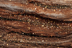 Wooden surface covered in glittering gold specks &amp; sparkles Product Image 1
