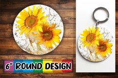 Petal Round Tranquility: Sublimation Keychain PNG Product Image 1