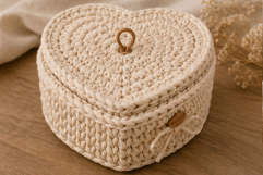 Heart basket base digital file 8 inch 20 cm. crochet wicker Product Image 6