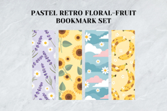 Pastel Retro Floral &amp; Fruit Bookmark Set,Cute Vintage 70s Product Image 6