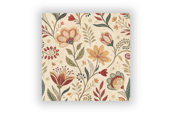 Folk Floral Seamless Patterns on Vintage Paper Texture Product Image 6