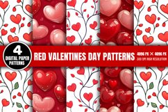 Red Valentines Day Patterns PNG Product Image 1