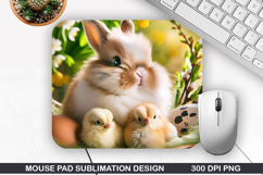 Bunny Mouse Pad Sublimation, Animals Mouse Pad PNG Design Product Image 1