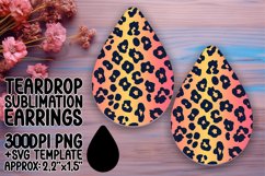 Vibrant Leopard Print Teardrop Earring Wrap PNG Product Image 1