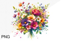 Spring Flowers Sublimation - Clipart PNG Design Product Image 1