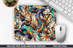 Halloween Cat Mouse Pad Sublimation, Halloween Mouse Pad PNG Product Image 1