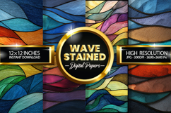 Wave Stained Digital Papers - 04 variations Product Image 1