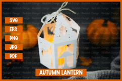 Autumn lantern SVG I Fall candle Paper cut SVG Product Image 2
