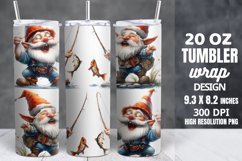 Fishing Gnomes Tumbler Sublimation Wrap Product Image 1