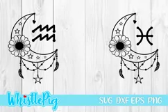 Zodiac Signs Zodiac Symbols Astrology Crescent Moon Zodiac Product Image 9