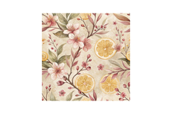 Cherry Blossom Lemon Digital Paper, Seamless Pattern Product Image 6