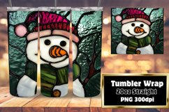 Sublimation Tumbler Wrap 3D Snowman Design Product Image 1