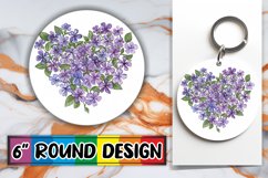 Floral Heart Round Design Sublimation 11oz 15oz PNG Product Image 1