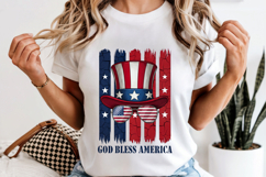 God Bless America PNG, Uncle Sam Hat Patriotic Sublimation Product Image 6