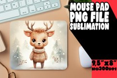 Snowscape Animal Watercolor Art - Sublimation Mouse Pad Product Image 1