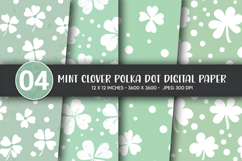 Mint Clover Polka Dot Digital Paper Product Image 1