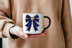 12 Sparkly Ribbon Bow PNGs | Valentine Heart Bows Product Image 6