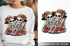 Funny Summer Skeleton Illustration - Sublimation PNG Design Product Image 1