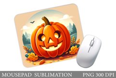 Cute Pumpkin Mouse Pad. Halloween Pumpkin Mouse Pad Design Product Image 1