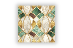 Luxury Stained Glass Mosaic Seamless Patterns, Gold Foil Product Image 6
