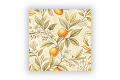 Orange Toile Digital Paper Pack, Vintage Floral Toile Product Image 6